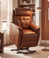 Oliver Genuine Leather Tan Rise & Recline Mobility Chair