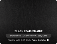 Florence Black Leather 3 Seater Sofa