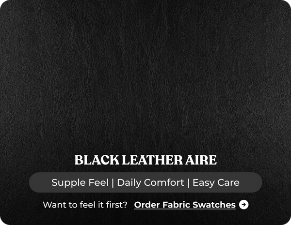 Florence Black Leather 3 Seater Sofa