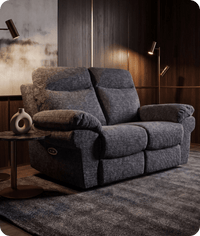 Lunaro Grey Fabric Electric Recliner 2 Seater Sofa