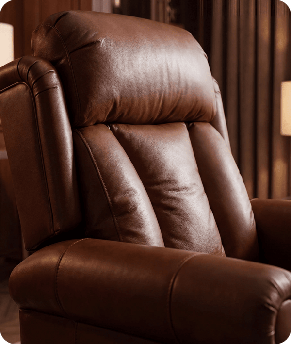 Derby Genuine Leather Tan Rise & Recline Mobility Chair