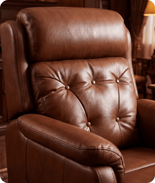 Oliver Genuine Leather Tan Rise & Recline Mobility Chair