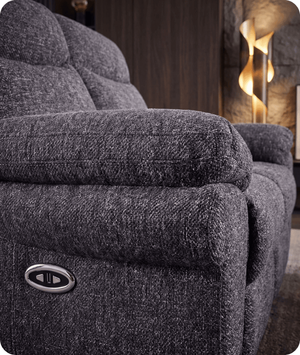Lunaro Grey Fabric Electric Recliner 2 Seater Sofa