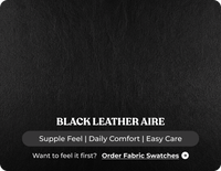 York Black Leather 3 Seater Manual Recliner Sofa