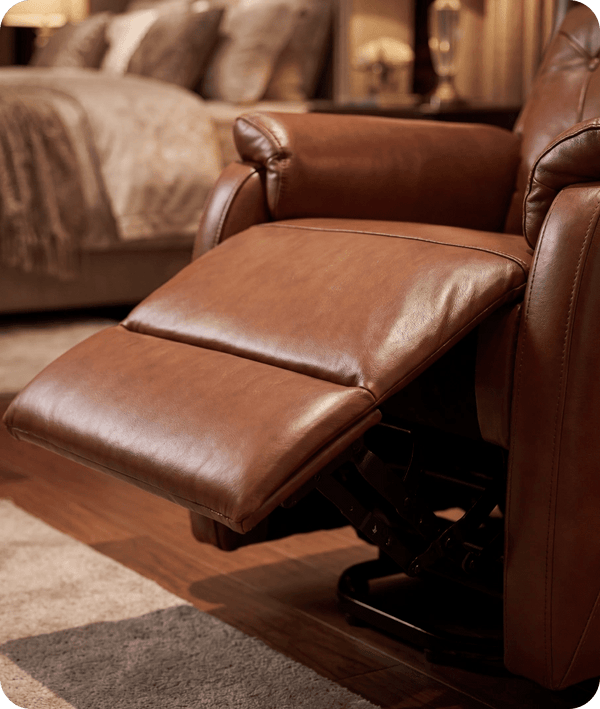 Oliver Genuine Leather Tan Rise & Recline Mobility Chair