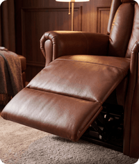 Derby Genuine Leather Tan Rise & Recline Mobility Chair