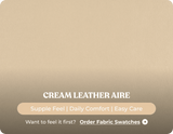 York Cream Leather 2 Seater Manual Recliner Sofa