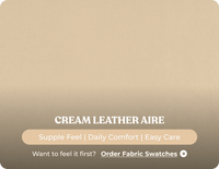 York Cream Leather 2 Seater Manual Recliner Sofa