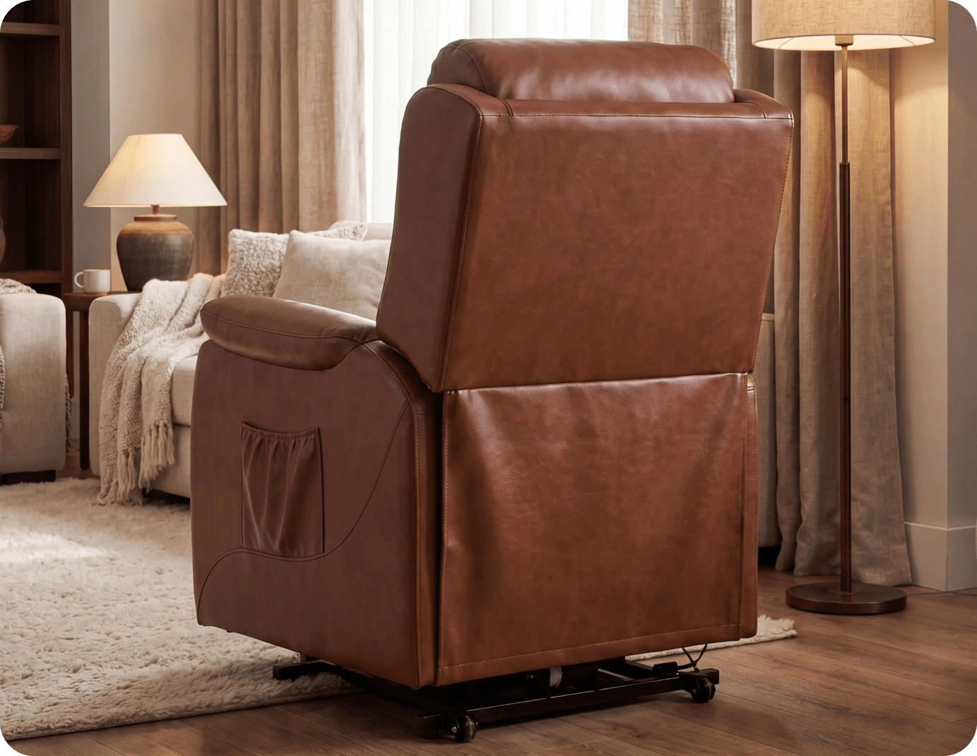 Oliver Genuine Leather Tan Rise & Recline Mobility Chair