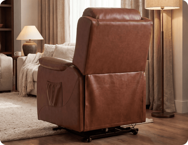 Oliver Genuine Leather Tan Rise & Recline Mobility Chair