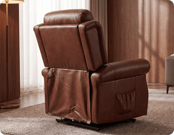 Derby Genuine Leather Tan Rise & Recline Mobility Chair