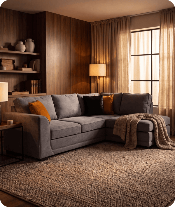 Orka Sofa Grey Fabric Right Hand Corner Sofa - RHC