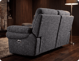 Lunaro Grey Fabric Electric Recliner 2 Seater Sofa