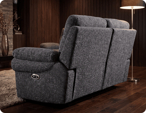 Lunaro Grey Fabric Electric Recliner 2 Seater Sofa
