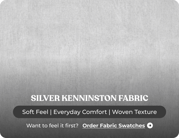 Mayfair Silver  Fabric U Shape High Back Corner Sofa + Footstool