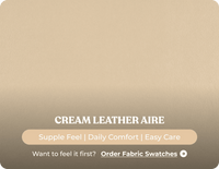 York Cream Leather 3 Seater Manual Recliner Sofa