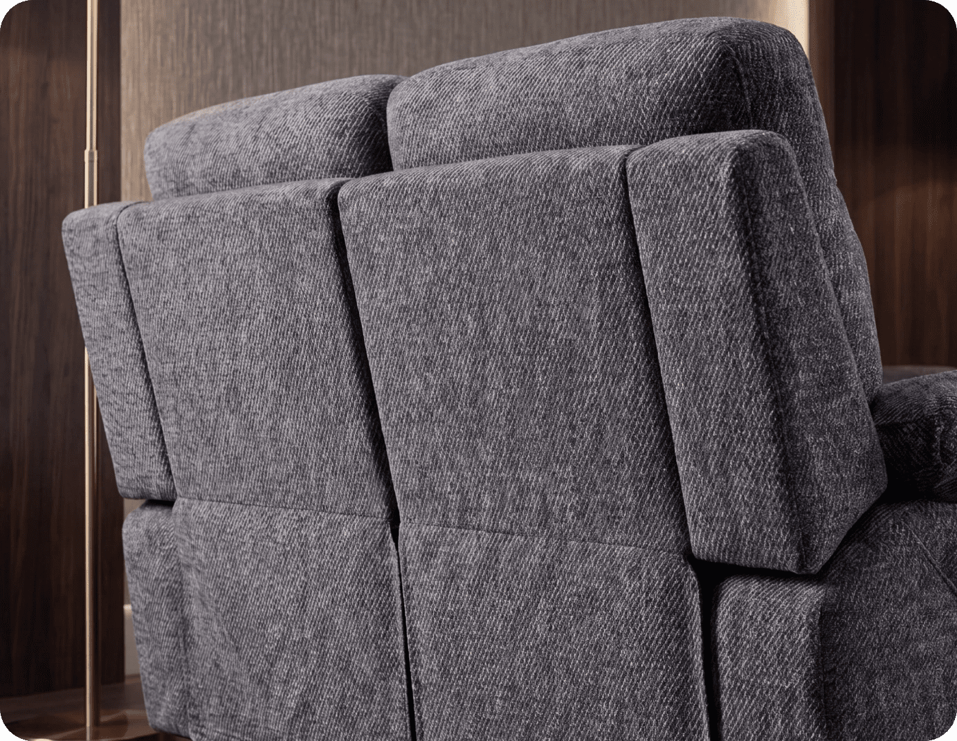 Lunaro Grey Fabric Electric Recliner 2 Seater Sofa