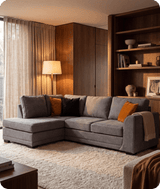 Orka Sofa Grey Fabric Left Hand Corner Sofa - LHC