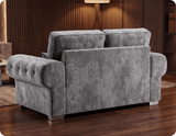 Florence High Back Grey Fabric 2 Seater Sofa