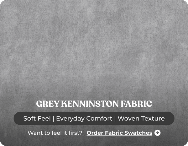 Mayfair Grey Fabric U Shape High Back Corner Sofa + Footstool