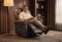 Derby Genuine Leather Grey Rise & Recline Mobility Chair
