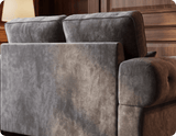 Florence High Back Grey Fabric 2 Seater Sofa