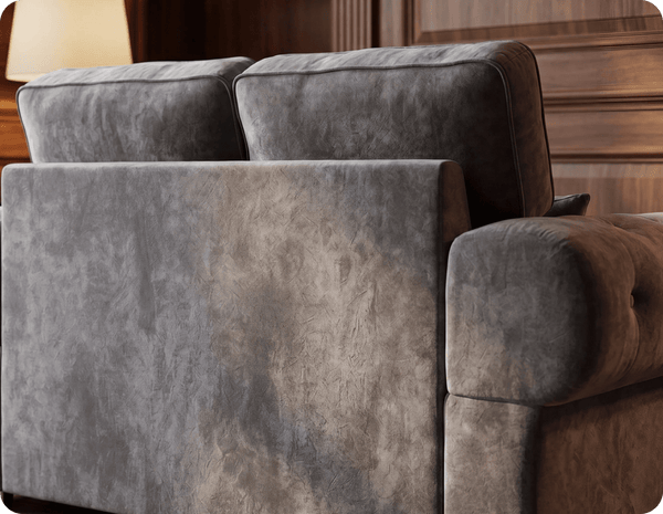 Florence High Back Grey Fabric 2 Seater Sofa