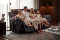 Lunaro Grey Fabric Electric Recliner 3 Seater Sofa
