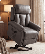 Derby Genuine Leather Grey Rise & Recline Mobility Chair