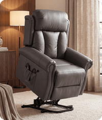 Derby Genuine Leather Grey Rise & Recline Mobility Chair