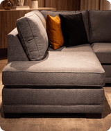 Orka Sofa Grey Fabric Left Hand Corner Sofa - LHC