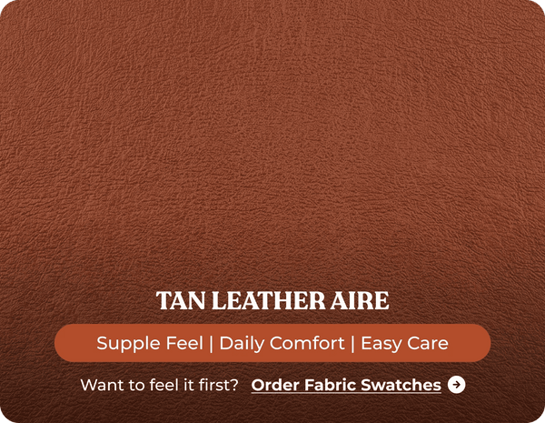 York Tan Leather 2 Seater Manual Recliner Sofa