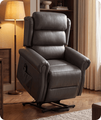 Cambridge Genuine Leather Grey Rise & Recline Mobility Chair