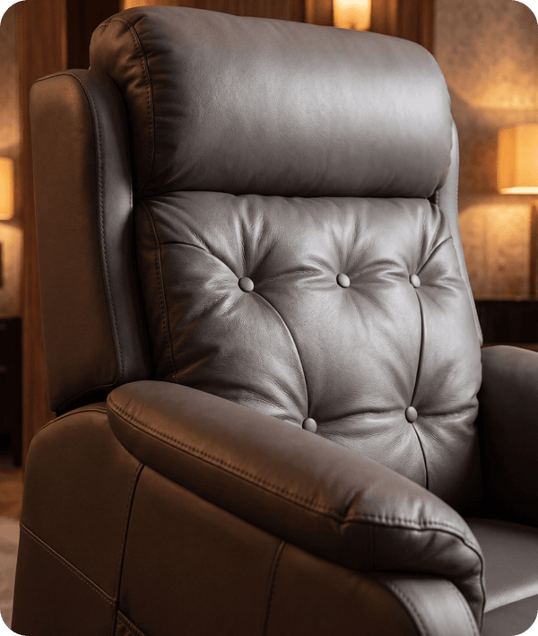 Oliver Genuine Leather Grey Rise & Recline Mobility Chair