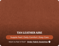 York Tan Leather 3 Seater Manual Recliner Sofa