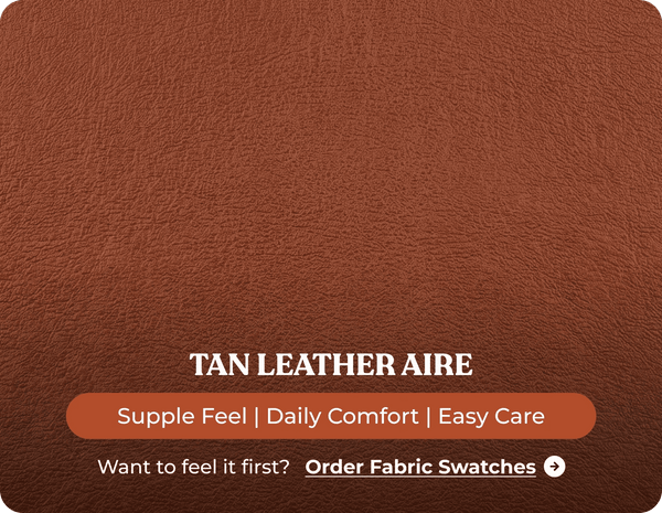 York Tan Leather 3 Seater Manual Recliner Sofa