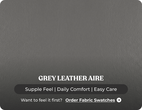 Veloura Grey Leather 2 Seater Sofa