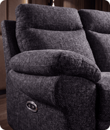 Lunaro Grey Fabric Electric Recliner 3 Seater Sofa