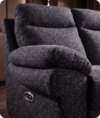 Lunaro Grey Fabric Electric Recliner 3 Seater Sofa