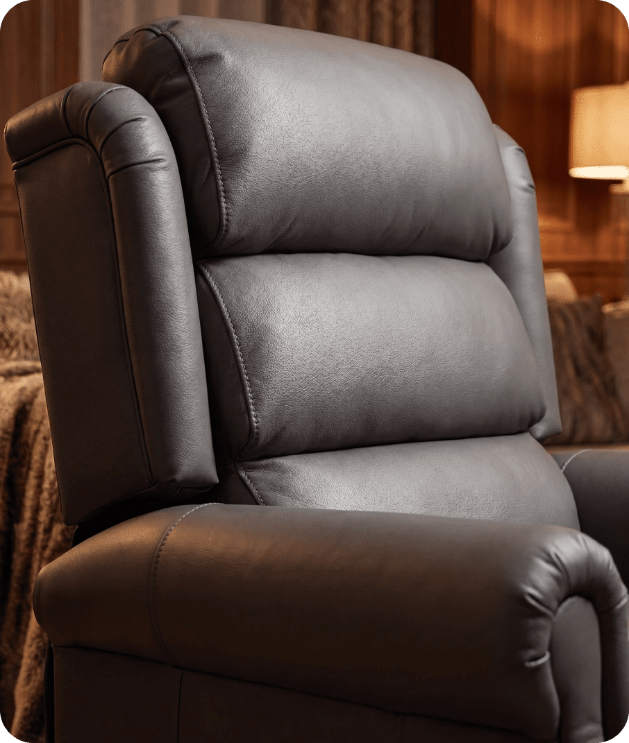Cambridge Genuine Leather Grey Rise & Recline Mobility Chair