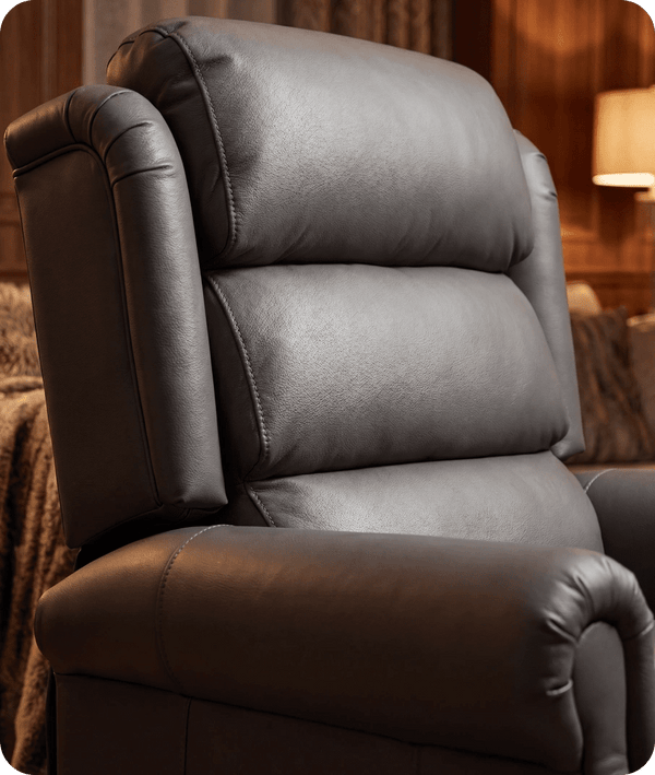 Cambridge Genuine Leather Grey Rise & Recline Mobility Chair