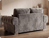 Florence High Back Grey Fabric 3 Seater Sofa