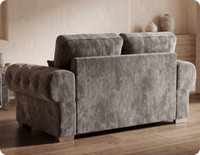 Florence High Back Grey Fabric 3 Seater Sofa
