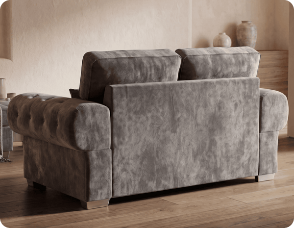 Florence High Back Grey Fabric 3 Seater Sofa