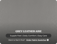 Florence Grey   Leather Footstool