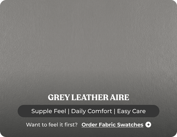 Florence Grey   Leather Footstool