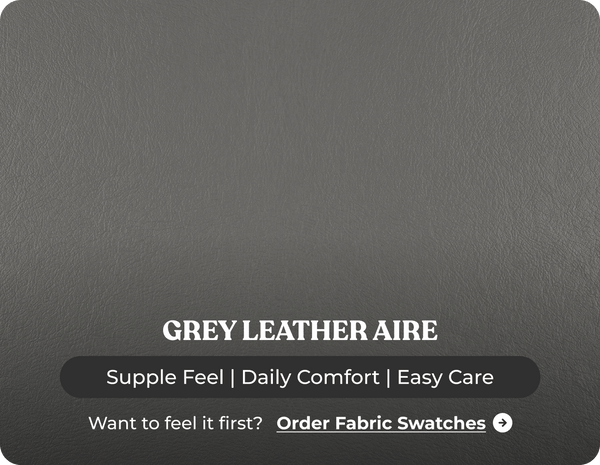 Veloura Grey Leather 3 Seater Sofa