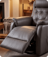 Oliver Genuine Leather Grey Rise & Recline Mobility Chair