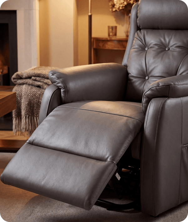 Oliver Genuine Leather Grey Rise & Recline Mobility Chair