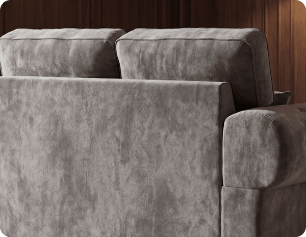 Florence High Back Grey Fabric 3 Seater Sofa